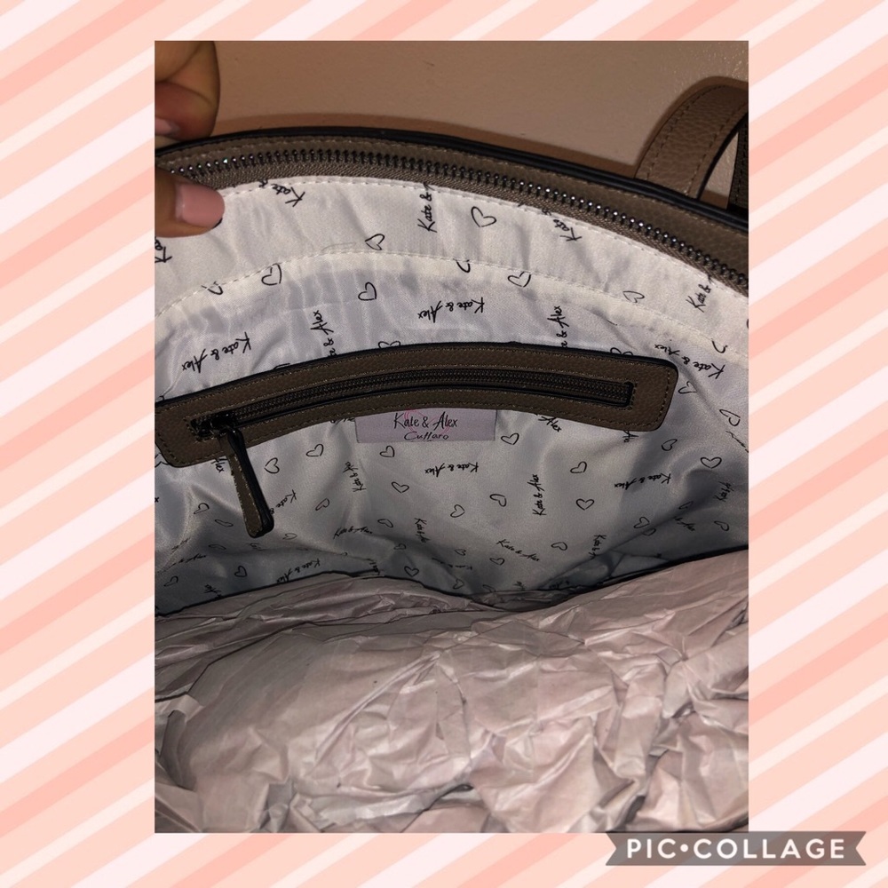 NWT leather mocha tote - Picture 6 of 8